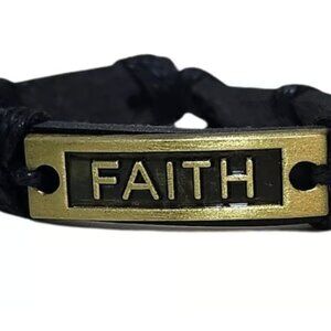 Adjustable Leather Bracelet | Faith Bracelet | Inspirational Jewelry